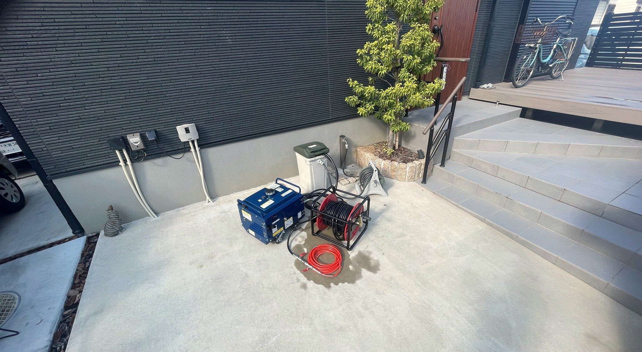 戸建て住宅で使用する高圧洗浄機材